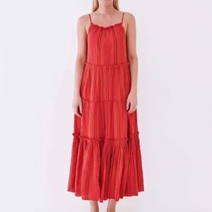 Sundry‎ Stripe Tiered Maxi Dress Cotton Gauze | Size 4